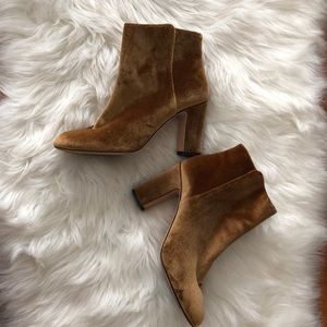 Gold/Camel Velvet L.K. London Booties